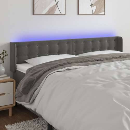 LED uzglavlje tamnosivo 163x16x78/88 cm baršunasto - Tamno siva 163 x 16 x 78/88 cm 1 Cijena