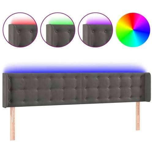 LED uzglavlje tamnosivo 163x16x78/88 cm baršunasto - Tamno siva 163 x 16 x 78/88 cm 1 Cijena