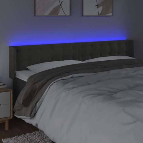 LED uzglavlje tamnosivo 163x16x78/88 cm baršunasto - Tamno siva 163 x 16 x 78/88 cm 1 Cijena