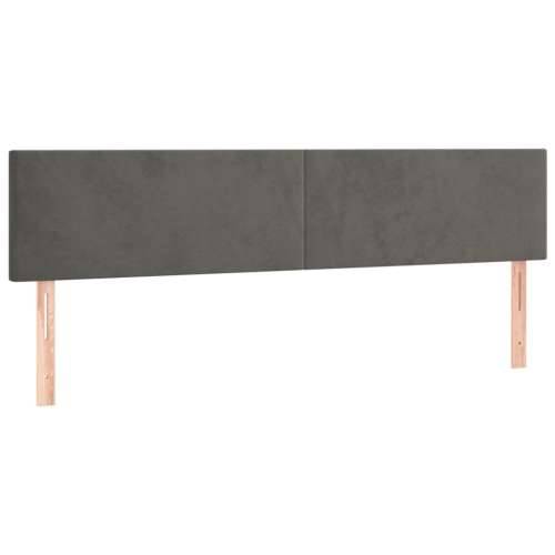 Krevet s oprugama i madracem tamnosivi 160x200 cm baršunasti - Tamno siva 160 x 200 cm Gladak dizajn Cijena