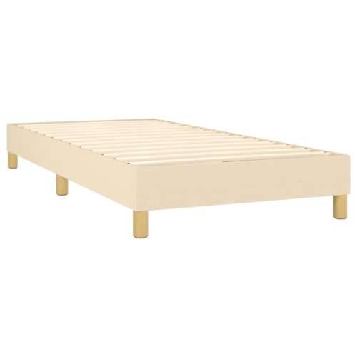 Krevet box spring s madracem LED krem 100x200 cm od tkanine - Krema 100 x 200 cm Dizajn s gumbima Cijena