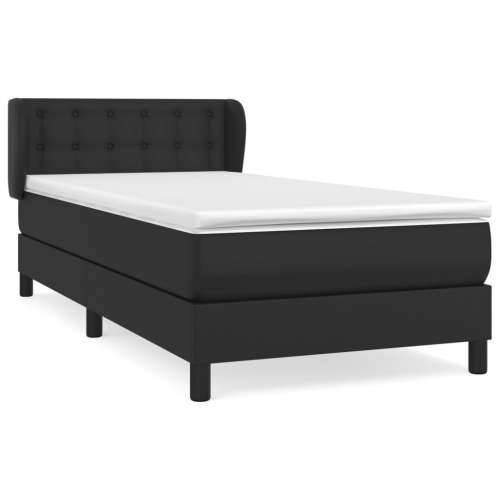 Krevet s oprugama i madracem crni 90 x 200 cm od umjetne kože - Crna 90 x 200 cm gumbi Cijena