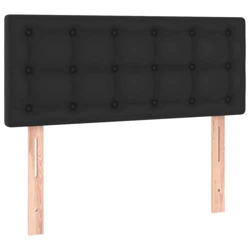 Krevet s oprugama i madracem crni 90 x 200 cm od umjetne kože - Crna 90 x 200 cm gumbi Cijena