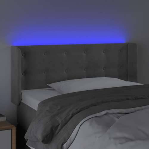 LED uzglavlje svjetlosivo 103x16x78/88 cm baršunasto - Svjetlosiva 103 x 16 x 78/88 cm 1 Cijena