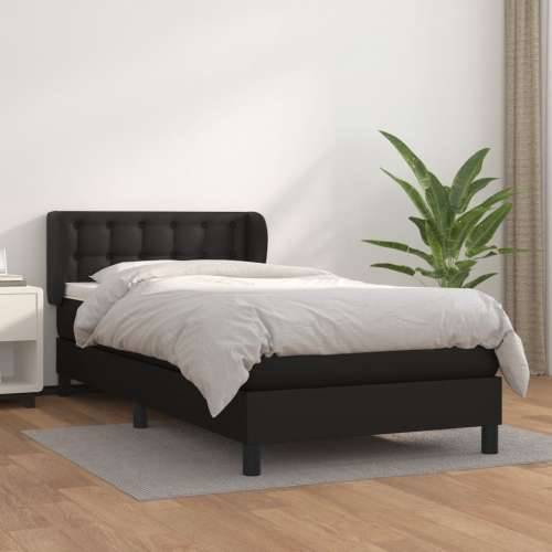 Krevet s oprugama i madracem crni 80 x 200 cm od umjetne kože - Crna 80 x 200 cm gumbi Cijena
