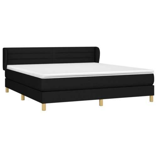 Krevet s oprugama i madracem crni 180x200 cm od tkanine - Crna 180 x 200 cm vodoravne pruge Cijena