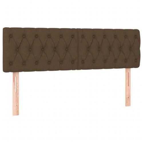 Krevet box spring s madracem LED tamnosmeđi 160x200 cm tkanina - Tamno smeđa 160 x 200 cm Dizajn s gumbima Cijena