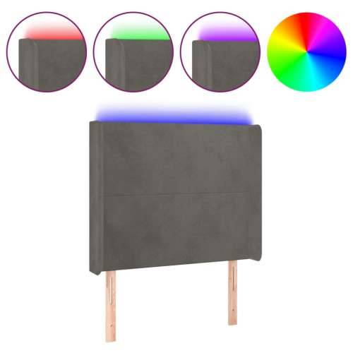 LED uzglavlje tamnosivo 103x16x118/128 cm baršunasto - Tamno siva 103 x 16 x 118/128 cm 1 Cijena