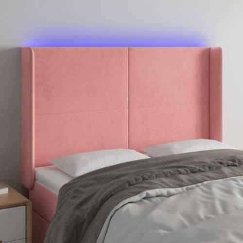 LED uzglavlje ružičasto 147x16x118/128 cm baršunasto - Ružičasta 147 x 16 x 118/128 cm 1 Cijena