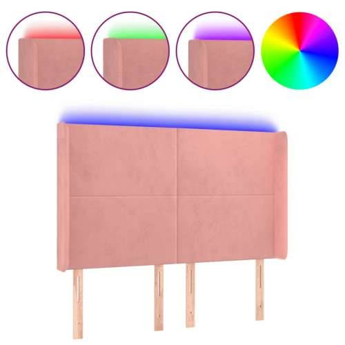 LED uzglavlje ružičasto 147x16x118/128 cm baršunasto - Ružičasta 147 x 16 x 118/128 cm 1 Cijena