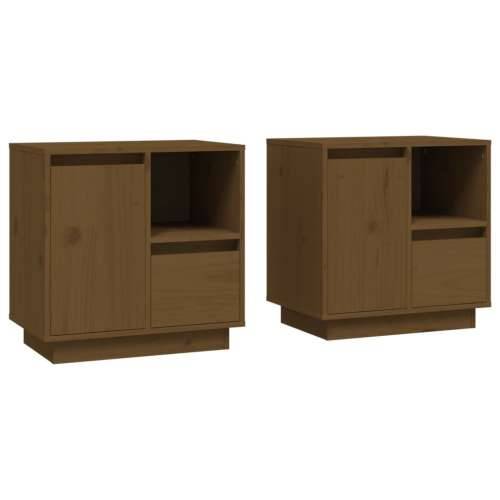 Noćni ormarići 2 kom boja meda 50x34x50 cm od masivne borovine - boja meda 2 Cijena