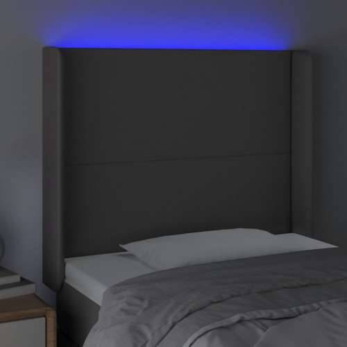 LED uzglavlje sivo 83x16x118/128 cm od umjetne kože - Siva 83 x 16 x 118/128 cm 1 Cijena