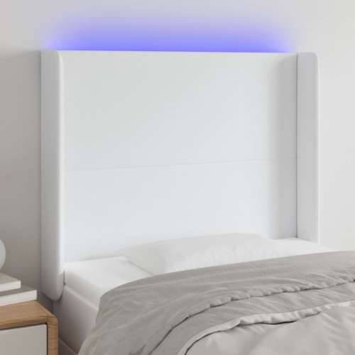 LED uzglavlje bijelo 93x16x118/128 cm od umjetne kože - Bijela 93 x 16 x 118/128 cm 1 Cijena