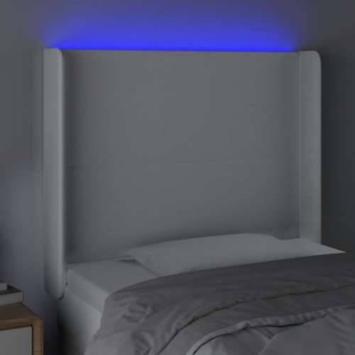 LED uzglavlje bijelo 93x16x118/128 cm od umjetne kože - Bijela 93 x 16 x 118/128 cm 1 Cijena