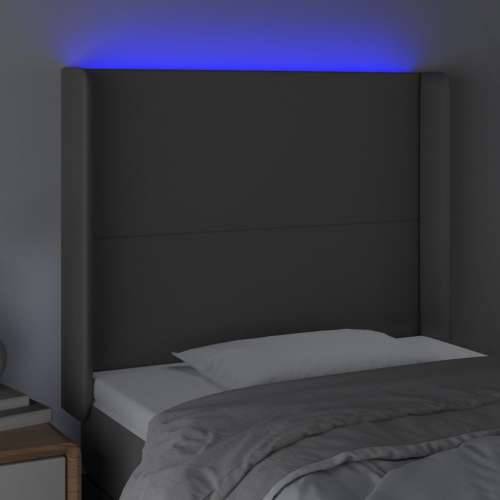LED uzglavlje sivo 103x16x118/128 cm od umjetne kože - Siva 103 x 16 x 118/128 cm 1 Cijena