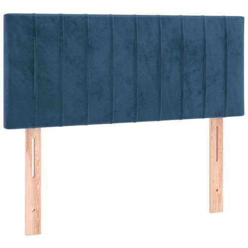 Krevet box spring s madracem LED tamnoplavi 100x200 cm baršun - Tamno plava 100 x 200 cm Okomite pruge Cijena