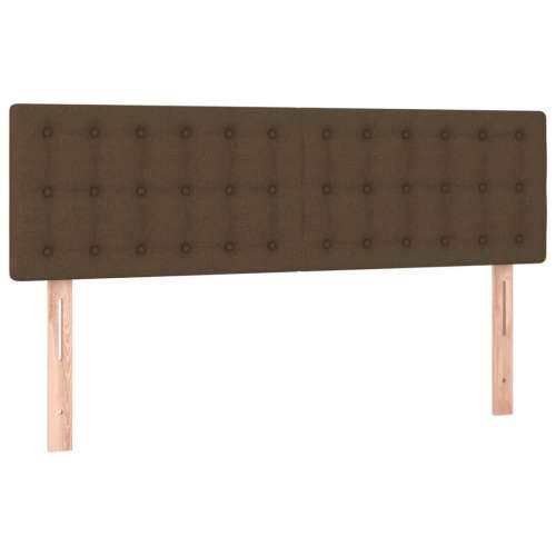 Krevet box spring s madracem LED tamnosmeđi 140x190 cm tkanina - Tamno smeđa 140 x 190 cm gumbi Cijena
