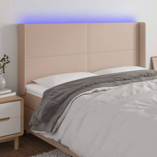 LED uzglavlje boja cappuccina 203x16x118/128cm umjetna koža - Boja cappuccina 203 x 16 x 118/128 cm 1 Cijena