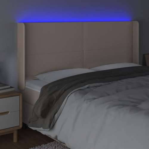 LED uzglavlje boja cappuccina 203x16x118/128cm umjetna koža - Boja cappuccina 203 x 16 x 118/128 cm 1 Cijena