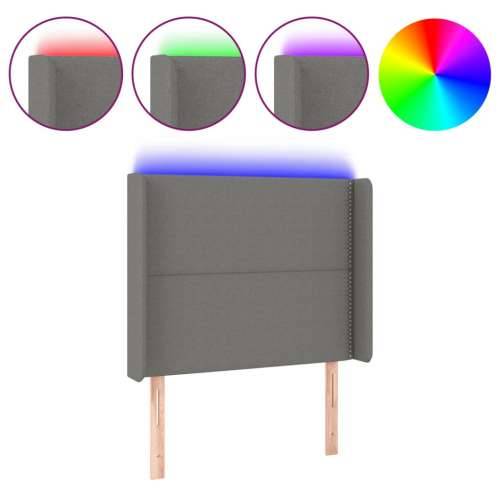 LED uzglavlje tamnosivo 103 x 16 x 118/128 cm od tkanine - Tamno siva 103 x 16 x 118/128 cm 1 Cijena