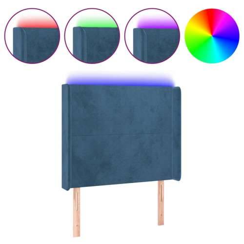 LED uzglavlje tamnoplavo 93x16x118/128 cm baršunasto - Tamno plava 93 x 16 x 118/128 cm 1 Cijena