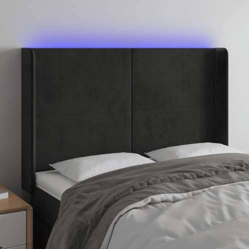 LED uzglavlje crno 147x16x118/128 cm baršunasto - Crna 147 x 16 x 118/128 cm 1 Cijena