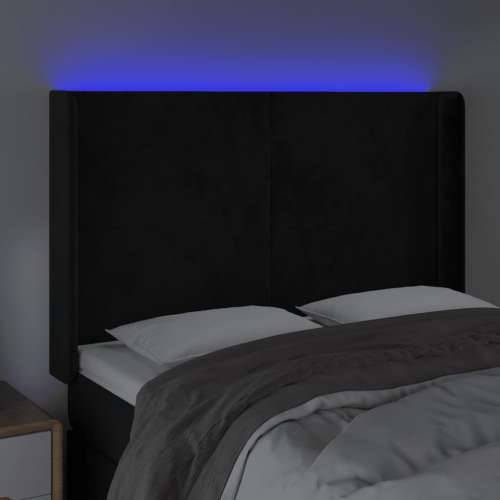 LED uzglavlje crno 147x16x118/128 cm baršunasto - Crna 147 x 16 x 118/128 cm 1 Cijena