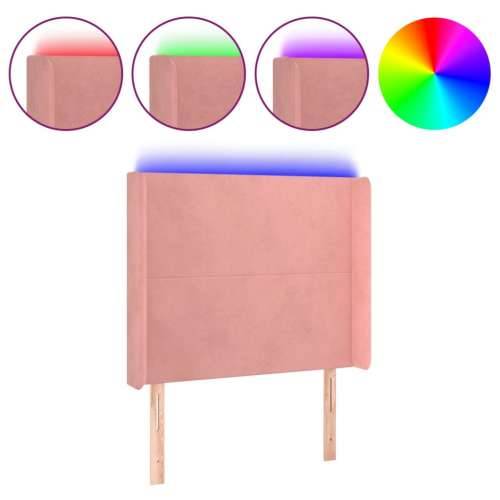 LED uzglavlje ružičasto 83x16x118/128 cm baršunasto - Ružičasta 83 x 16 x 118/128 cm 1 Cijena