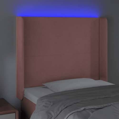 LED uzglavlje ružičasto 83x16x118/128 cm baršunasto - Ružičasta 83 x 16 x 118/128 cm 1 Cijena