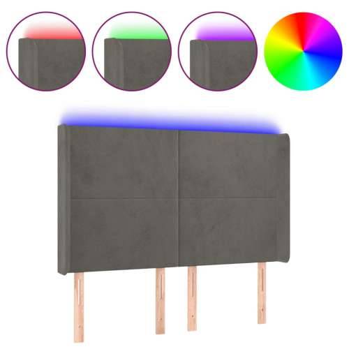 LED uzglavlje tamnosivo 147x16x118/128 cm baršunasto - Tamno siva 147 x 16 x 118/128 cm 1 Cijena