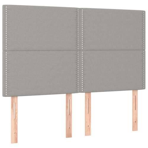 Krevet box spring s madracem svjetlosivi 140x200 cm od tkanine - Svjetlosiva 140 x 200 cm Obično s čavlima Cijena