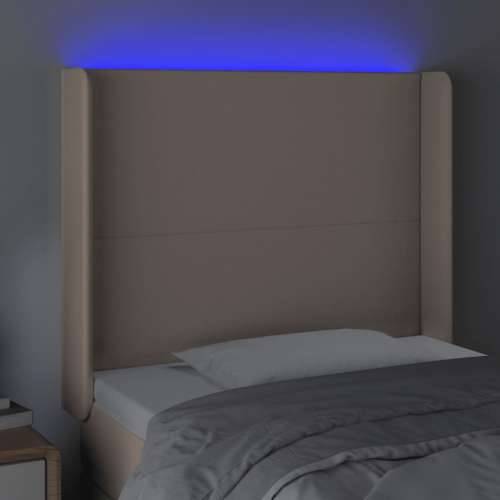 LED uzglavlje boja cappuccina 93x16x118/128 cm od umjetne kože - Boja cappuccina 93 x 16 x 118/128 cm 1 Cijena