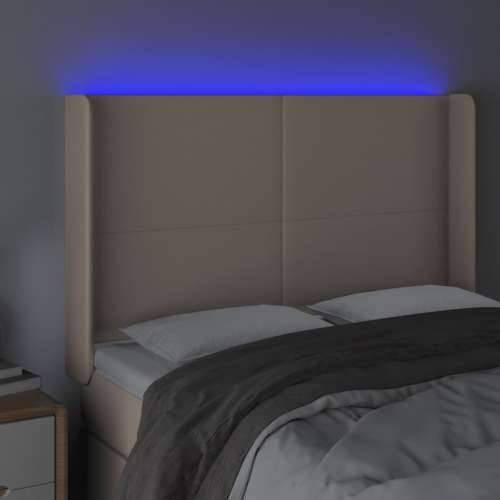 LED uzglavlje boja cappuccina 147x16x118/128cm od umjetna koža - Boja cappuccina 147 x 16 x 118/128 cm 1 Cijena