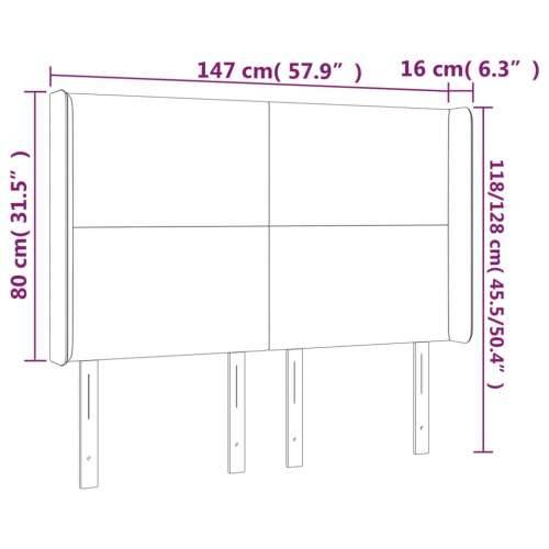 LED uzglavlje boja cappuccina 147x16x118/128cm od umjetna koža - Boja cappuccina 147 x 16 x 118/128 cm 1 Cijena