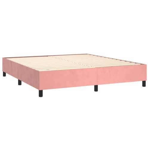 Krevet box spring s madracem LED ružičasti 180x200cm baršunasti - Ružičasta 180 x 200 cm Blok s kvadratima Cijena