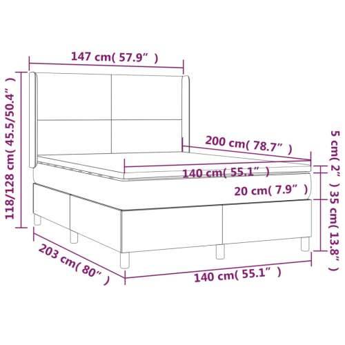 Krevet box spring s madracem LED svjetlosivi 140x200 cm tkanina - Svjetlosiva 140 x 200 cm Gladak dizajn Cijena
