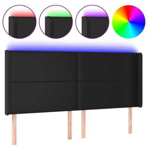 LED uzglavlje crno 183 x 16 x 118/128 cm od umjetna koža - Crna 183 x 16 x 118/128 cm 1 Cijena