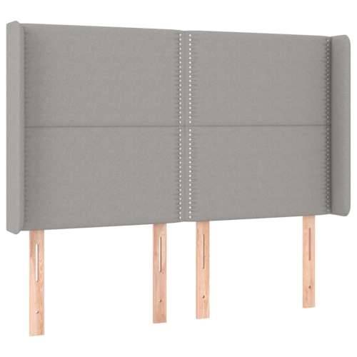 Krevet box spring s madracem LED svjetlosivi 140x200 cm tkanina - Svjetlosiva 140 x 200 cm Obično s čavlima Cijena