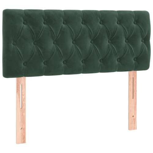 Box spring krevet s madracem tamnozeleni 90x200 cm baršunasti - Tamnozelena 90 x 200 cm Dizajn s gumbima Cijena