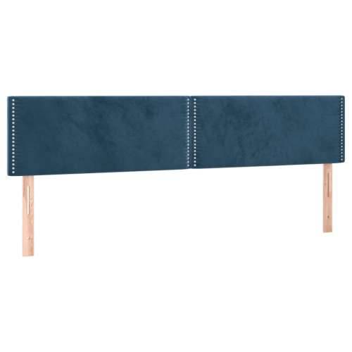 Krevet box spring s madracem LED tamnoplavi 200x200 cm baršun - Tamno plava 200 x 200 cm Obično s čavlima Cijena