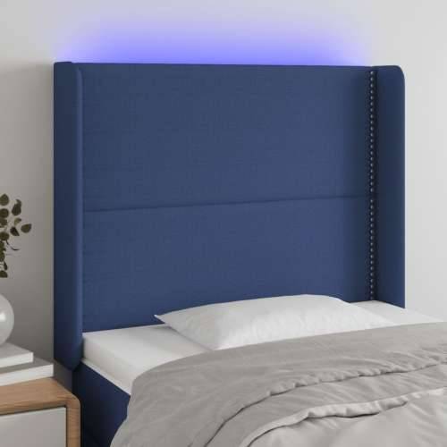 LED uzglavlje plavo 103 x 16 x 118/128 cm od tkanine - Plava 103 x 16 x 118/128 cm 1 Cijena