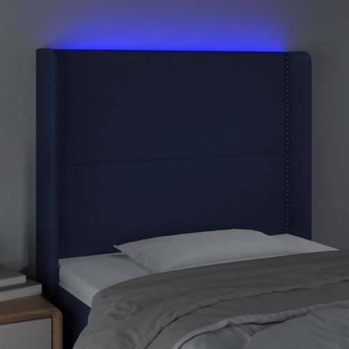 LED uzglavlje plavo 103 x 16 x 118/128 cm od tkanine - Plava 103 x 16 x 118/128 cm 1 Cijena
