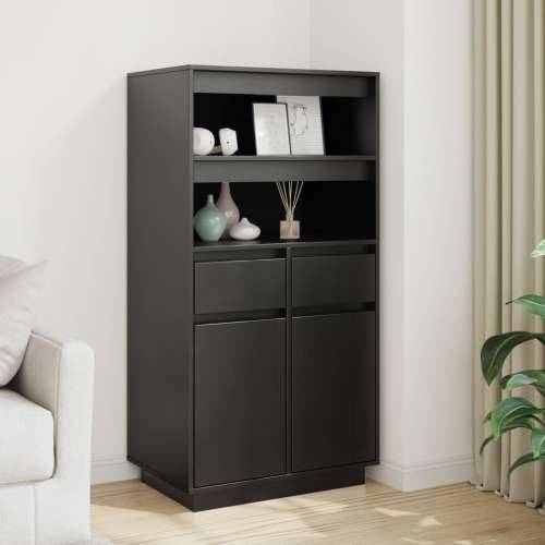 Visoka komoda crna 60 x 40 x 116,5 cm od masivne borovine - Crna 1 Cijena