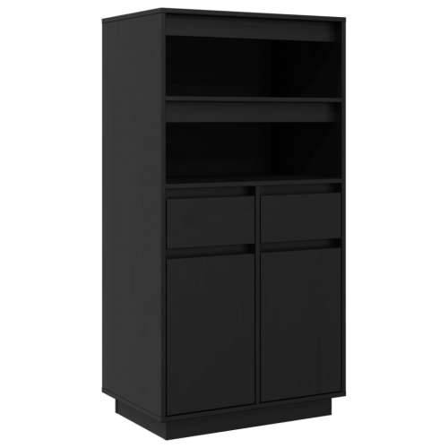 Visoka komoda crna 60 x 40 x 116,5 cm od masivne borovine - Crna 1 Cijena