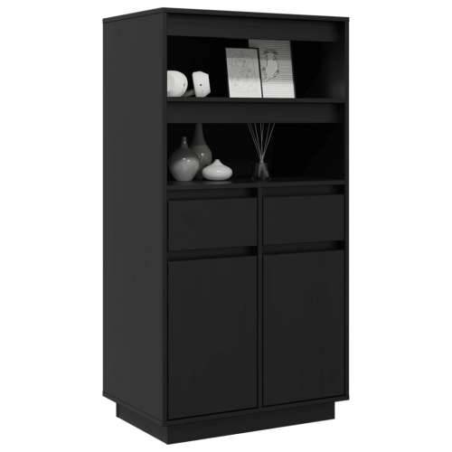 Visoka komoda crna 60 x 40 x 116,5 cm od masivne borovine - Crna 1 Cijena