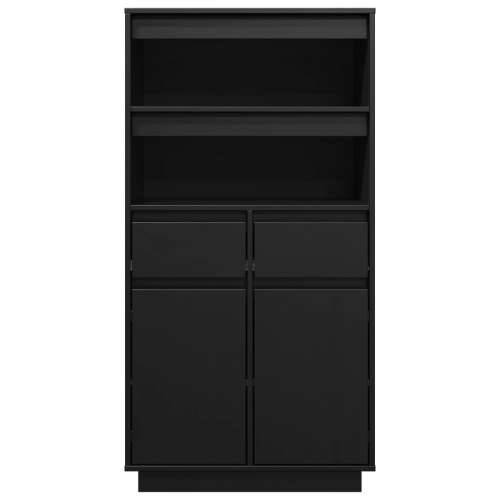 Visoka komoda crna 60 x 40 x 116,5 cm od masivne borovine - Crna 1 Cijena