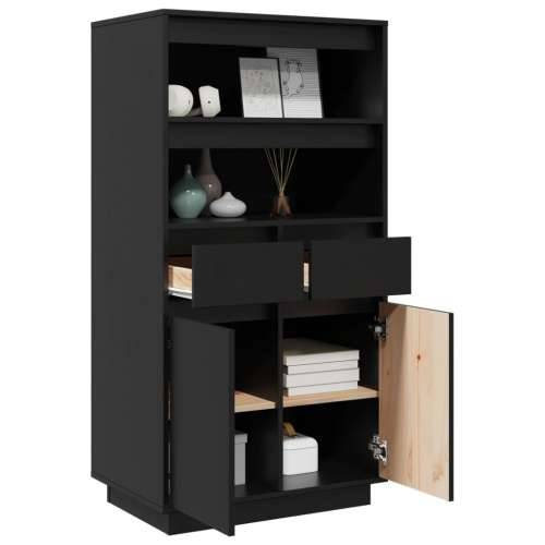 Visoka komoda crna 60 x 40 x 116,5 cm od masivne borovine - Crna 1 Cijena