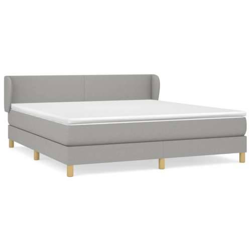 Krevet box spring s madracem svjetlosiva 160x200 cm tkanina - Svjetlosiva 160 x 200 cm Gladak dizajn Cijena