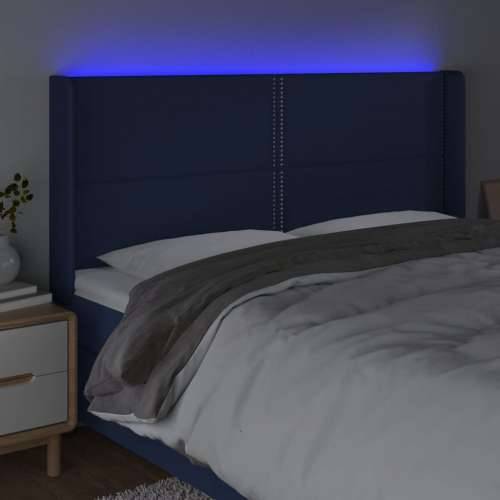 LED uzglavlje plavo 203 x 16 x 118/128 cm od tkanine - Plava 203 x 16 x 118/128 cm 1 Cijena