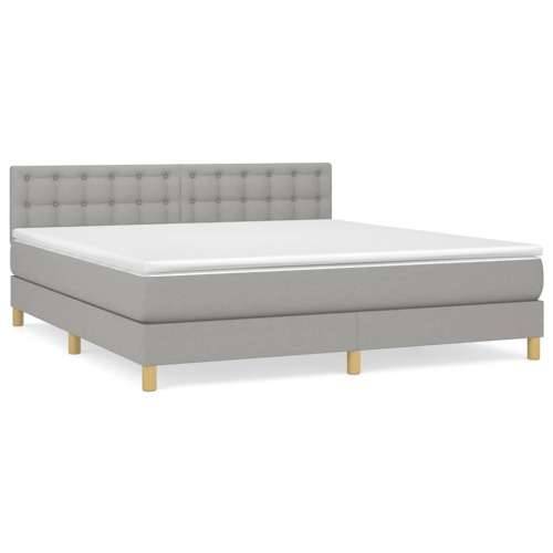 Krevet box spring s madracem svjetlosiva 160x200 cm tkanina - Svjetlosiva 160 x 200 cm gumbi Cijena